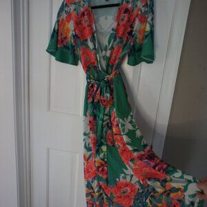 Lulu's Still In Paradise Green Floral Print Maxi Dress by Lulu's